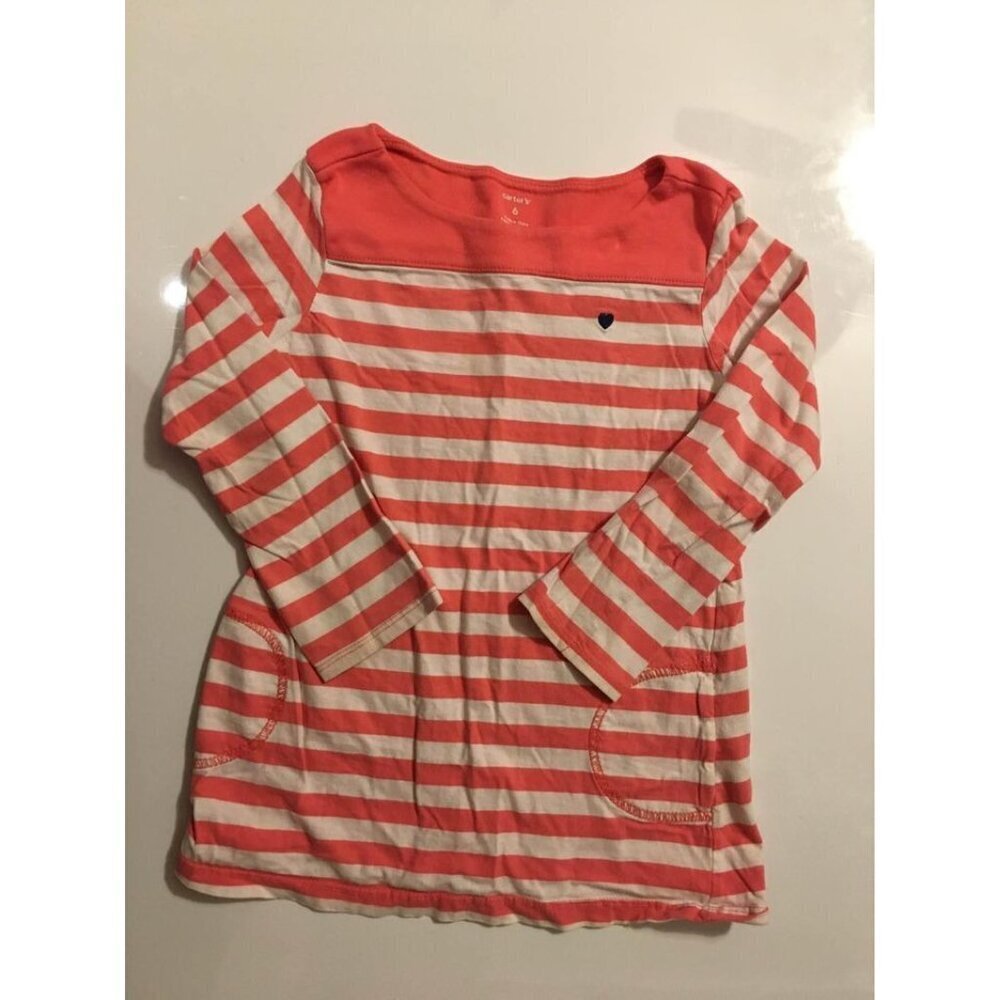 Carter’s Girls Pink/White Stripped Shirt Size 6